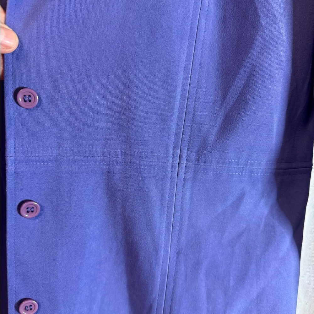 Talbots Periwinkle Button-Front Shirt Jacket - Picture 3 of 7